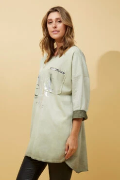 SORIANA FOIL PRINT TUNIC TOP -Printedcarpetus 7e02f78f059f26b749128823b033733b