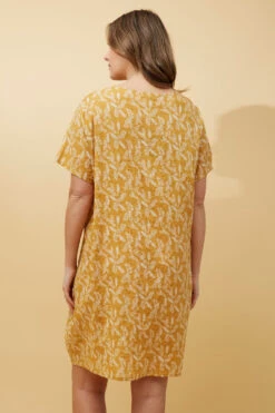 VINE LEAF PRINT SHIFT DRESS -Printedcarpetus 7eb92403e9b19e2891faadd0d2f4af94