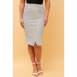 BLANCHE TEXTURED STRIPE SKIRT -Printedcarpetus 7f2d867e2995e94e7db8bbf3855d8211