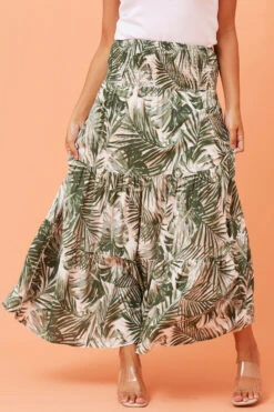 BETTINA LEAF PRINT MAXI SKIRT -Printedcarpetus 801e10ba1bc602eaed4ff7b57c9cb18d