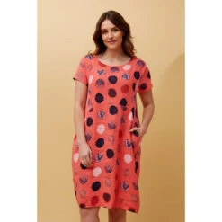 MESSINA POLKA DOT LINEN DRESS -Printedcarpetus 80481aa965e2721e8d037652cd843b68