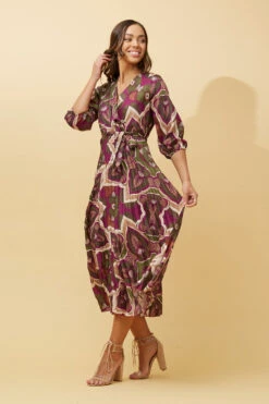 MARIETTA SATIN MIDI DRESS -Printedcarpetus 805eb21ba237c9296fd3a94d7fefdfb5