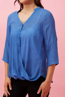 AMITY ROLL UP SLEEVE DRAPE TOP -Printedcarpetus 806ff0d5c21f83bc203d69d846f460f0