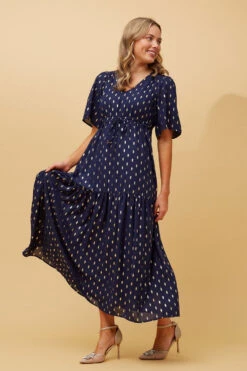 IVANA TEARDROP FOIL PRINT MAXI DRESS -Printedcarpetus 807d9ceb79046ba5c599b10892434a45