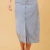 NAT DENIM MIDI SKIRT -Printedcarpetus 809ec956a17801e30b461bc86e319dec