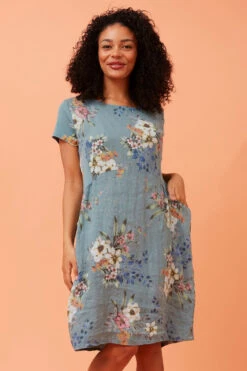 MESSINA FLORAL LINEN DRESS -Printedcarpetus 80fbcf276e784a9e373bde544216122b