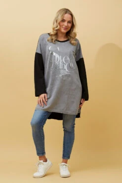 SORIANA FOIL PRINT TUNIC TOP -Printedcarpetus 816642f800d958672e02e15a59355db9