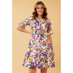 AVITA FLORAL BELTED DRESS -Printedcarpetus 81a0d3eb325e1e458f1a29d9f9175749