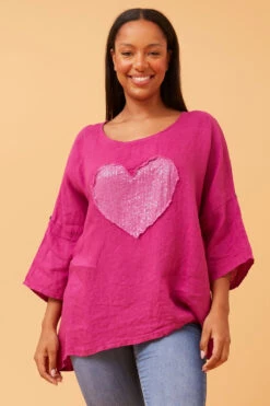 ZONYA SEQUIN PATCH LINEN TOP -Printedcarpetus 81c46dc7050ae12f6485f22d8a244953