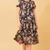 MERRY FLORAL MIDI DRESS -Printedcarpetus 825fe0903b7bcdee2898bb265a154e4f