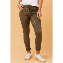 JANJA FOIL PRINT JOGGER PANTS -Printedcarpetus 827eaf58bf8960b7d8f92944bdc950ec