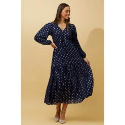 CRYSTELLE TEARDROP FOIL PRINT MAXI DRESS -Printedcarpetus 83653604a6a36f1e1bcbeac1874bc491