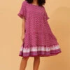 KELLY BORDER PRINT DRESS -Printedcarpetus 8380a15a263e521bb1640b329d86b724