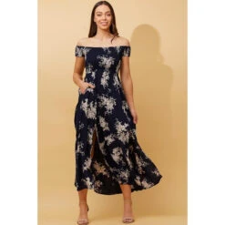 ROBIN FLORAL BARDOT MAXI DRESS -Printedcarpetus 83f8d952be1638ad4a0d45c36bc31315