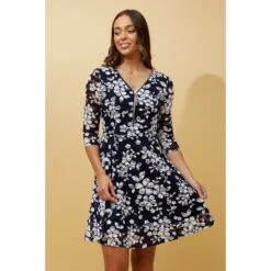 OLIVIA ZIP FRONT FLORAL SKATER DRESS 17 OLIVIA ZIP FRONT FLORAL SKATER DRESS -Printedcarpetus 8424edb3b0d20d05d5661b93c0970590