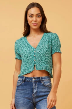 JAZELLE FLORAL TOP -Printedcarpetus 842893c391dc6a2327215cc6283d7bdf