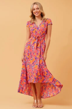 NERIDA WRAP FRONT MIDI DRESS -Printedcarpetus 84f537c2cfc1c291f48e7a5d2e880d05