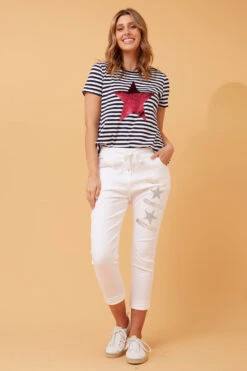 JANJA SEQUIN STAR PRINT JOGGERS -Printedcarpetus 85bf4fe0450e1cec8fe63e7280863727