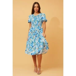 SIREN FLORAL MIDI DRESS -Printedcarpetus 85dc1990d36bcf138df96ec6e09b37f0