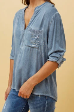 VELAR FOIL PRINT POCKET TOP -Printedcarpetus 85efb05a3263024bd3193c15fee698fe