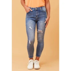 BERNICE DISTRESSED SKINNY JEANS -Printedcarpetus 8636737af4bed5917e99daa8c76884aa