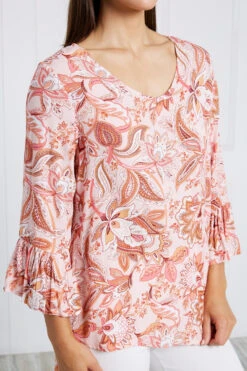 PAISLEY FLORAL FRILL TOP -Printedcarpetus 866ffd23d4c242e50d8de5db78f9e542