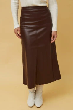 AUBREE VEGAN LEATHER MAXI SKIRT -Printedcarpetus 86a28d69f63c1705e5041462d4f601c3