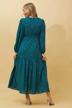 CRYSTELLE GOLD FOIL PRINT MAXI DRESS -Printedcarpetus 86b29c33bf1e641b7a92379f8c36bd90