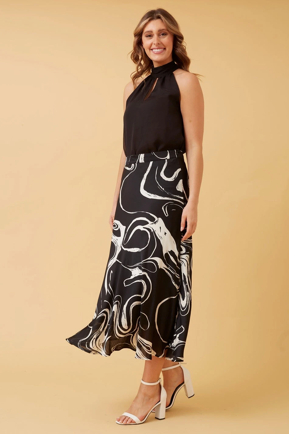 CYRUS ABSTRACT PRINT MIDI SKIRT 7 CYRUS ABSTRACT PRINT MIDI SKIRT - Image 5