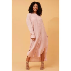 KIMMY BUTTON FRONT LINEN SHIRT DRESS -Printedcarpetus 86ec081cc4a22d04e2bedaa5faa138c3