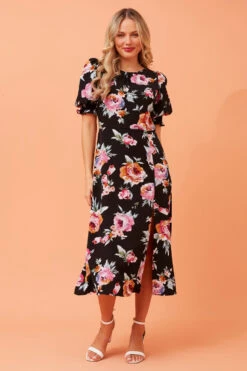 PEYTON FLORAL MIDI DRESS -Printedcarpetus 879fa2a8f052a704be90a5701c7c04b6