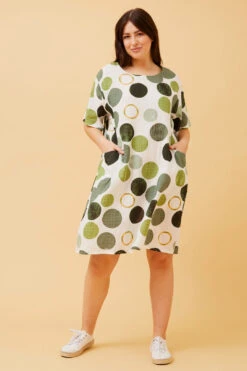 VINE POLKA DOT SHIFT DRESS