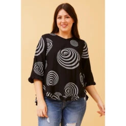 LILIBET FRILL SLEEVE TOP -Printedcarpetus 8805f77bf31cfda6a57e1827c6a97b24