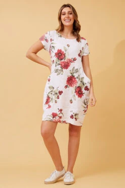 MESSINA FLORAL LINEN SHORT DRESS -Printedcarpetus 8835d34f64cd713cfdfd6d9657b2dc19