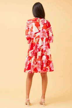 NIKO FLORAL SHORT DRESS -Printedcarpetus 887e62887d1db18e7c5266580968a86b