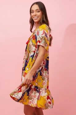 HONDA FLORAL BOHO BABYDOLL DRESS -Printedcarpetus 8ab0153dfeb1b2b33274559404d7579b