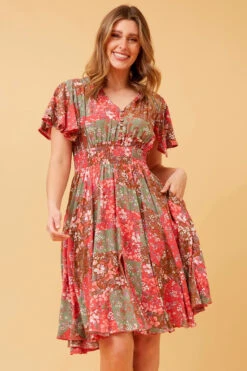 SANDY FLORAL BOHO SHORT DRESS -Printedcarpetus 8b8e5800823884122b1898e0eb945cf6