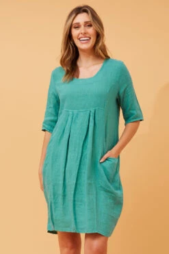 PISA SOLID LINEN DRESS -Printedcarpetus 8c089c4c291c23ce7687494902467ce3