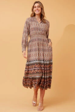 BOHO BORDER DETAIL MAXI DRESS -Printedcarpetus 8c31a6d7607ac034e2767ac036094af5