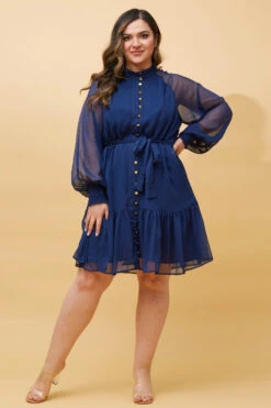 ILLARIA BUTTON FRONT SHORT DRESS -Printedcarpetus 8cb080b6f3ade6aacc5c61b48eb18b56