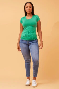 BASIC SHORT CAP SLEEVE TOP -Printedcarpetus 8cd98e0cf4f08581b119a818643281ad