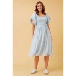 ANOK PUFF SLEEVE MIDI DRESS -Printedcarpetus 8d80488cc5ea05cb237b400c70d88f51