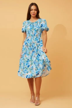 SIREN FLORAL MIDI DRESS -Printedcarpetus 8dc011ad52304107d7dcd1de08424a65