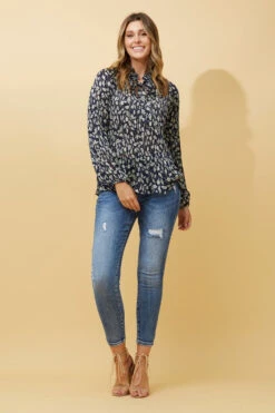 PETA MICRO PLEAT FLORAL BLOUSE -Printedcarpetus 8efd794ab7647f4bab7410efb0e40888