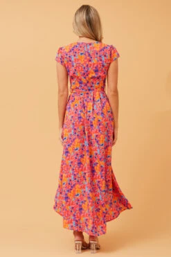 NERIDA WRAP FRONT MIDI DRESS -Printedcarpetus 913af74237df73831c6d0612e20b960b