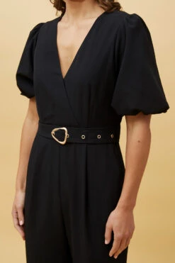 WALDA SHORT PUFF SLEEVE JUMPSUIT -Printedcarpetus 91fc7e90cf2b30e569b9fdfdf7d53cb2