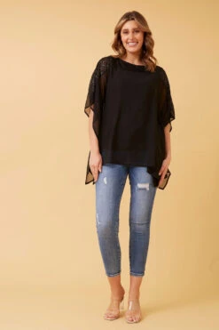 MARILYN SEQUIN COLD SHOULDER TOP -Printedcarpetus 9275ad0cfbf9007e62714de983dcbf4c