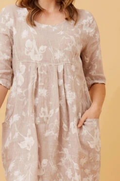 PISA LINEN FLORAL SHORT DRESS -Printedcarpetus 92ce6b4630d81e73381fd5883cfea152
