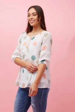 POLKA DOT PEASANT TOP -Printedcarpetus 936b3e8d62db1b23a6d2819bcdc0f582