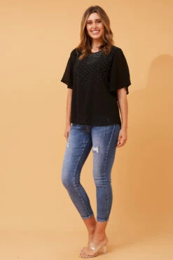 NEESHA DIAMANTE DETAIL TOP -Printedcarpetus 93752b7bc3500258607e789c63729385